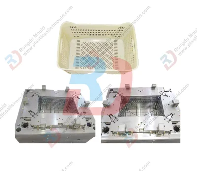 700*500*420mm Net Grid Vegetable & Fruit Plastic Injection Turnover Container Box Crate Mold